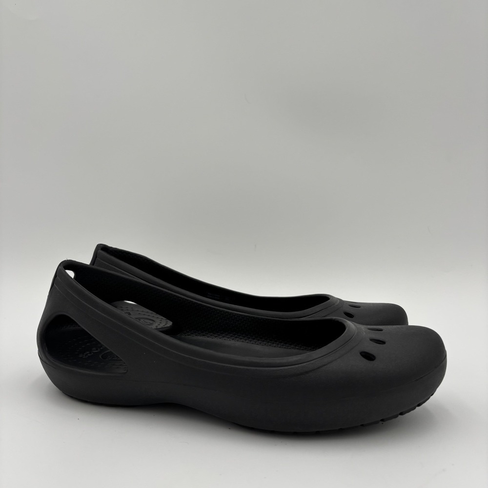 Crocs Women's Kadee Black Flat Ballet Slip On Slingback Shoe Size 7